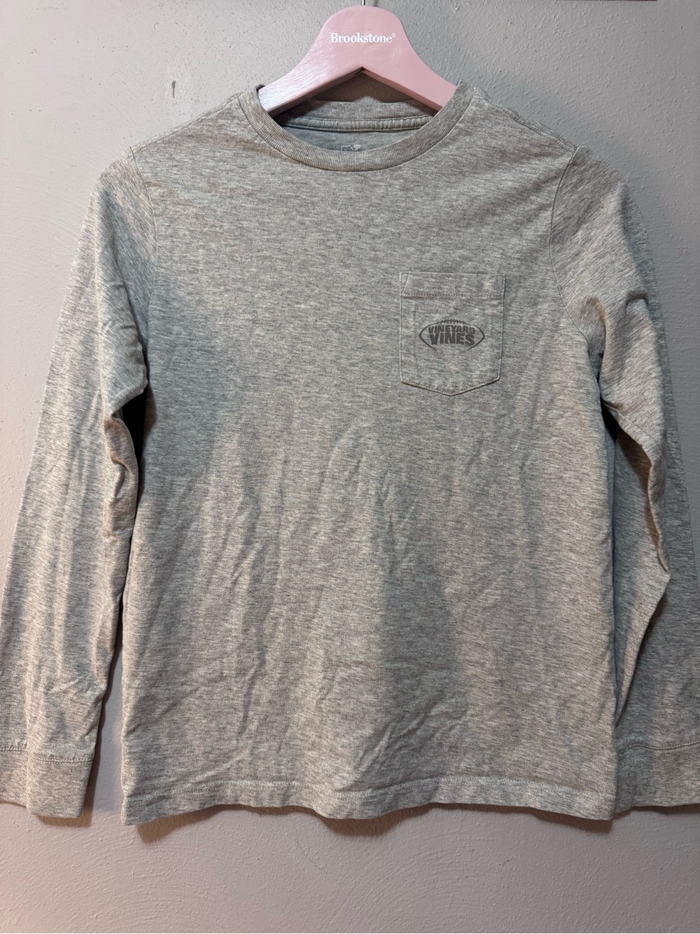 Vineyard Vines Kids Long-Sleeve Pocket Tee — Heather Gray